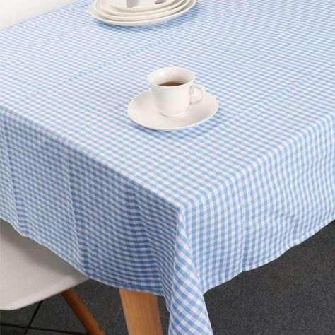 Square Table Cloth, Gingham Tablecloth, Checkered Tablecloth, Blue Table, Blue Checkered, Table Cloths, Cotton Tablecloths, Rectangle Table, Square Tables