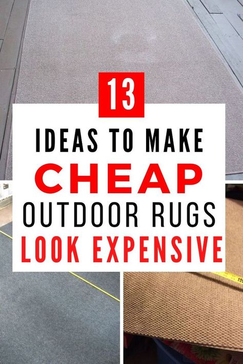 Do you want to learn how to make a cheap outdoor rug look more expensive? check out these 13 ideas for patio rug makeovers that can be done on a budget, so check out these before and after projects for inspiration. #diy #patiorug #outdoorrug Diy Outdoor Porch, Home Depot Rugs, Rug Makeover, Outdoor Porch Decor, Outdoor Rugs Cheap, Farmhouse Style Living Room, Monogram Painting, Patio Rug, Budget Home Decorating