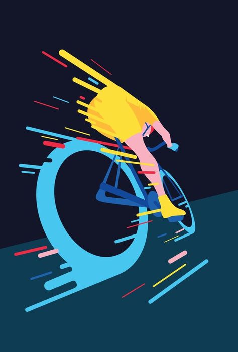 Cycling style vector silhouette captures a dynamic landscape, capturing the essence of cycling with an abstract and modern touch. Cycling Posters Graphic Design, Bike Race Poster, Race Poster, Cycle Logo, Cycling Posters, Bike Race, Academic Drawing, Cycling Race, Sport Poster Design