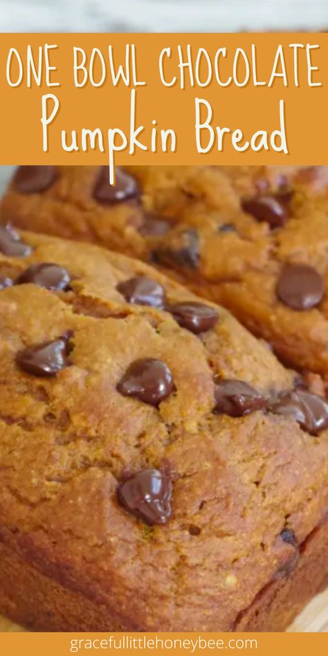 Chocolate Pumpkin Bread, Dessert Breads, Mini Loaves, Freezer Cooking Recipes, Chocolate Chip Bread, Pumpkin Chocolate Chip Bread, Pumpkin Recipe, Chocolate Pumpkin, Pumpkin Chocolate Chip