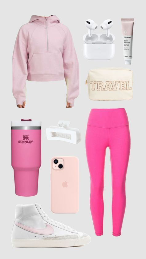 Sonic Pink Leggings Outfit Preppy, Pink Leggings Outfit, Lulu Fits, Preppy Ootd, Snow Day Outfit, Preppy Winter Outfits, Outfit Collages, Outfit Boards, Preppy Fits