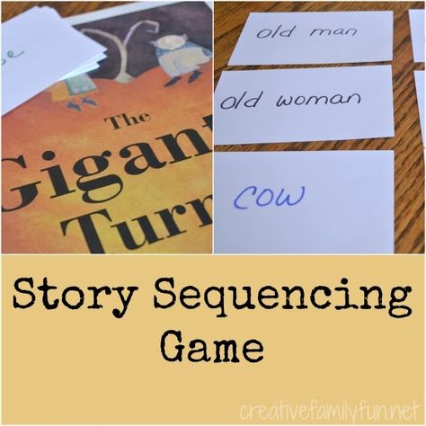 Story Sequencing Game With the Gigantic Turnip ~ Creative Family Fun The Giant Turnip Activities, The Gigantic Turnip Activities, Ckla Kindergarten, Fun Reading Games, Sequence Game, Story Sacks, Teaching Resources Primary, Teacher Board, Story Sequencing