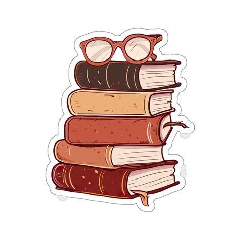 Bookish Reading Glasses Sticker Vinyl Decal for Laptop Sticker Kindle Stickers Gift Idea for Readers Cute Book Stickers for Reading Lover by StickersNMugs on Etsy Cute Book Stickers, Glasses Sticker, Kindle Stickers, Sticker Design Inspiration, Book Stickers, Cute Laptop Stickers, Tumblr Stickers, Book Art Diy, Cartoon Stickers