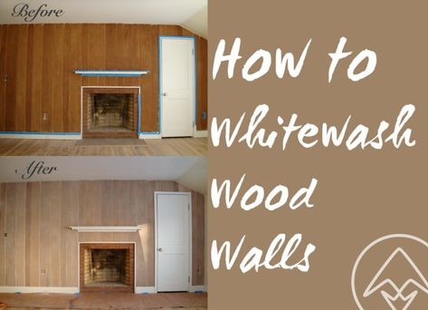 How to Whitewash or Pickle Wood Walls - Annick Magac Whitewashing Wood, White Washed Wood Paneling, Painted Pine Walls, Wood Interior Walls, Kitchen Hearth, Wood Paneling Makeover, How To Whitewash, Paneling Makeover, Paneled Walls