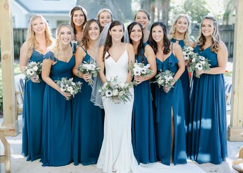 Azazie Neptune Bridesmaid Dress, Neptune Bridesmaid Dresses, Azazie Neptune, Lightner Museum, Wedding Motifs, Wedding Party Outfits, Blue Bridesmaid Dress, Red Bridesmaids, Perfect Bride