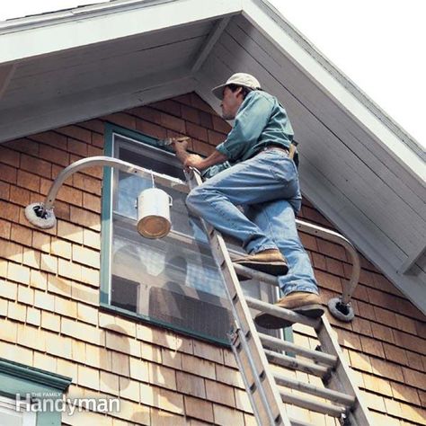 10 Simple Steps for Exterior Paint Prep Fire Escape Ladder, Ladder Stabilizer, Paint Brushes And Rollers, Paint Prep, Paint Your House, Gallon Of Paint, Fire Escape, Cleaning Gutters, Family Handyman