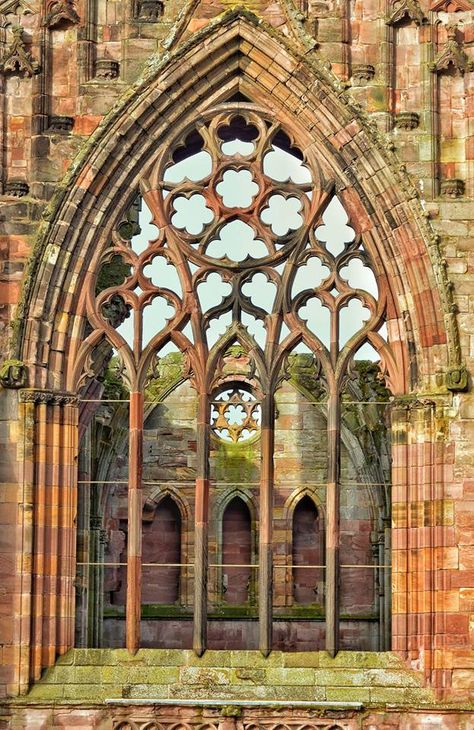 Melrose Abbey a window into the past, Scotland Melrose Abbey, Coventry Cathedral, Gothic Windows, Gothic Church, Gothic Design, San Francesco, Fade To Black, Gothic Architecture, Through The Window