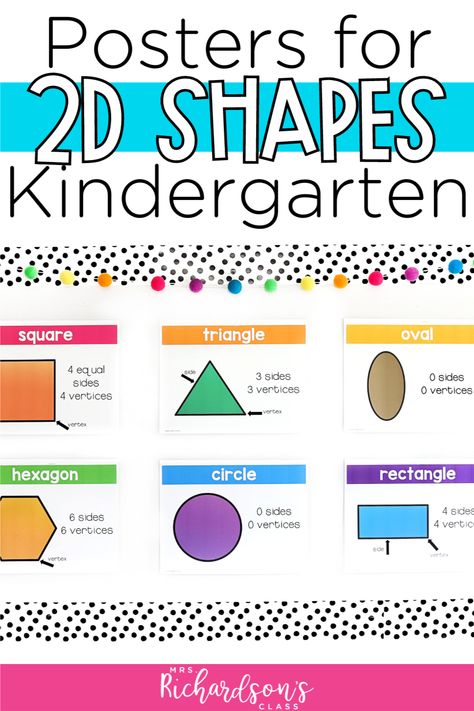 Take your students on a captivating journey through 2D shapes with this 2D Shapes unit! Designed for kindergarten and first grade classrooms, this resource offers a collection of engaging 2D shapes activities, anchor charts, and skill-building worksheets. Dive into the world of attributes and properties of 2D shapes, fostering a deep understanding of geometry concepts. Make learning fun and interactive as you guide your students through learning all about 2D shapes! Shapes Anchor Chart Kindergarten, Shapes Anchor Chart, 2d Shapes Worksheet, 2d Shapes Kindergarten, Anchor Chart Kindergarten, Properties Of 2d Shapes, Math Centers For Kindergarten, 2d Shapes Activities, Plane Shapes