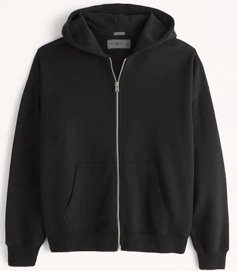 essential full zip hoodie - black Zip Ups Hoodie, Black Zip Up, Black Zip Up Hoodie Outfit, Hoddies Outfits Men, Baggy Clothes Style, Black Zipper Hoodie, Hoddies Outfits, Back To School Wardrobe, Black Jacket Hoodie