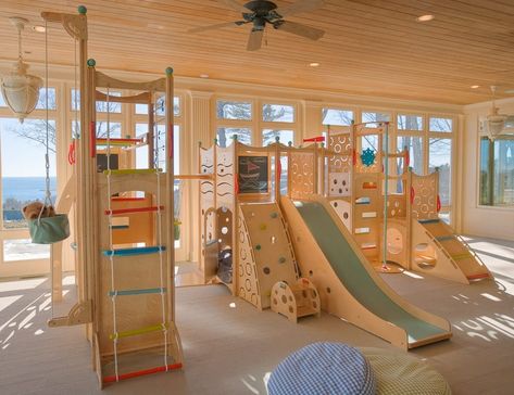 Indoor Playset 205 | CedarWorks Playsets Bedroom Playground, Indoor Playset, Kids Indoor Playhouse, Children's Play Area, Early Childhood Centre, Indoor Playhouse, Playground Areas, Kids Cafe, Indoor Slides