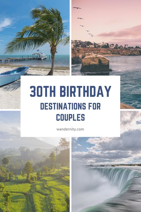 Celebrate your 30th birthday in style with these fun and romantic trip ideas for couples. From exotic getaways to adventurous outings, find inspiration for the perfect birthday celebration. Boyfriend Birthday Trip Ideas, 30th Birthday Ideas For Couples, 30th Birthday Trips For Women, 30th Birthday Vacation Ideas, Trip Ideas For Couples, 30th Birthday Trip Ideas, 30th Birthday Trip, Birthday Trip Ideas, Couples Trip