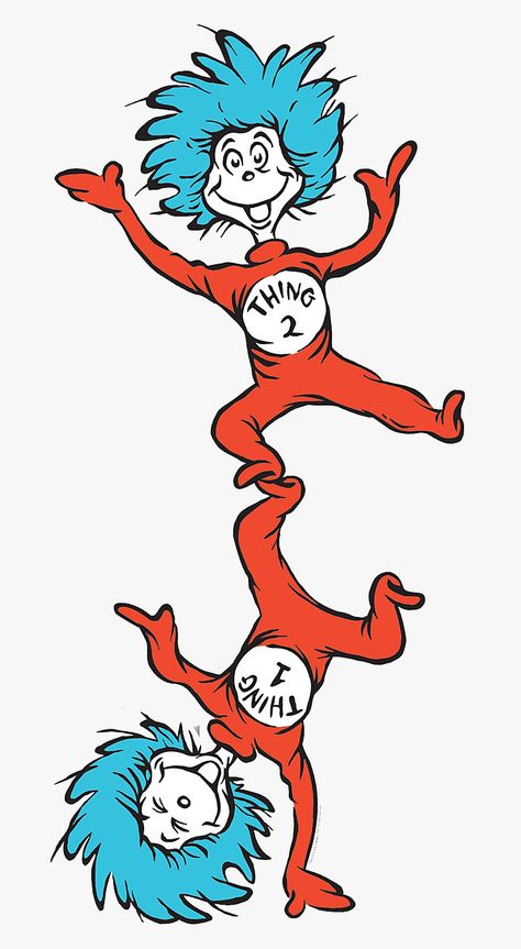 Dr Seuss Drawings, Dr Seuss Images, Dr Seuss Illustration, Dr Suess Characters, Dr Seuss Clipart, Thing One And Thing Two, Dr Seuss Art, Dr Seuss Preschool, Thing One Thing Two