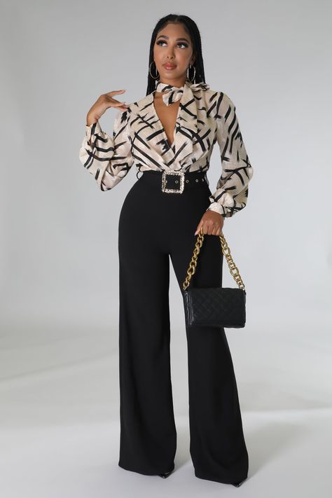 Corporate Outfit For Ladies, Cooperate Outfits For Ladies, Coperate Shirt And Trouser For Women, Cooperate Two Piece Outfits, Classy Jumpsuit Outfits Long Sleeve, Corporate Look Women, Ladies Outfits Casual Classy, Lady Outfits Classy, African Attire Dresses Classy Beautiful