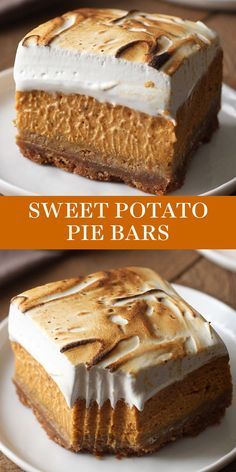 Sweet Potato Pie Bars, Sweet Potato Filling, Desert Bars, Marshmallow Topping, Potato Filling, Diy Dessert, Homemade Marshmallow, Sweet Potato Pies Recipes, Thanksgiving Treats