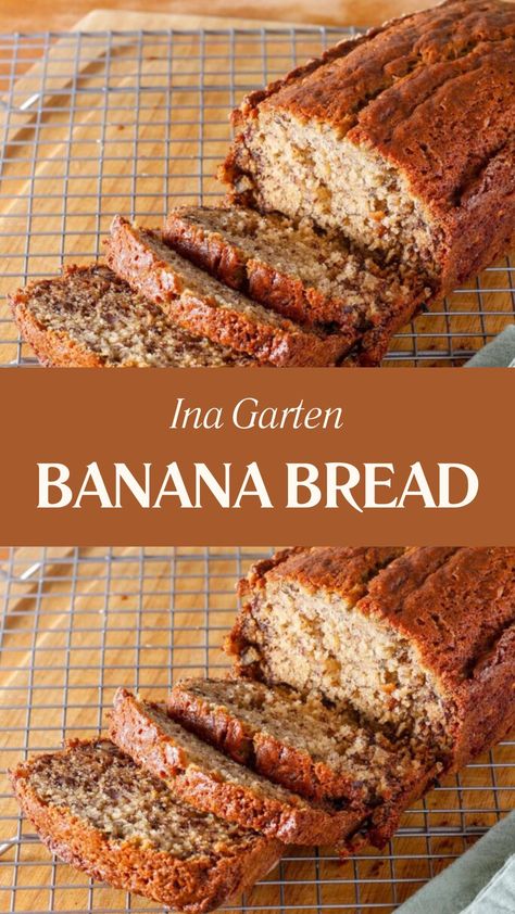 Ina Garten Banana Bread Ina Garten Banana Bread Recipe, Banana Bread Ina Garten, Banana Bread Recipe Ina Garten, Ina Garden Banana Bread, Ina Garten Banana Bread, Ina Garden, Banana Recipes Overripe, Brown Sugar Butter, Blueberry Banana Bread