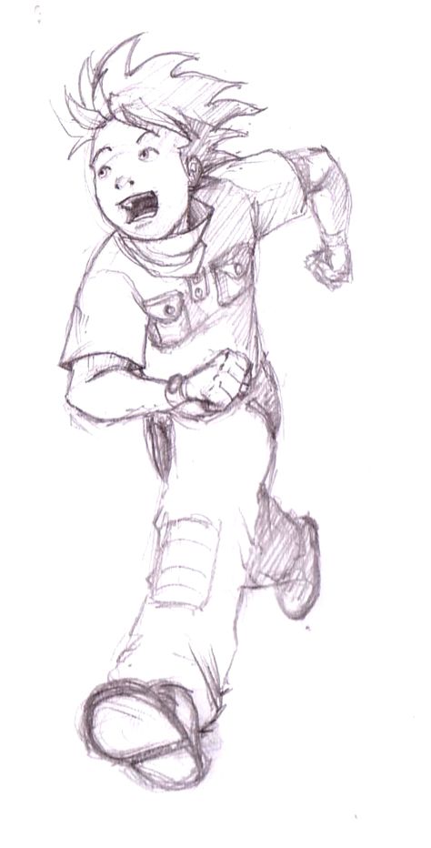 Run boy run sketch Person Running Art Reference, People Running Drawing Reference, Running People Drawing, Anime Running Pose Reference, How To Draw Running, Person Running Front View, Running Perspective Drawing, Running Sketch Drawing, Person Running Drawing Reference