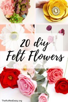 Diy Felt Flowers, Felt Flower Template, Felt Flowers Patterns, Felt Flower Tutorial, Felt Flower Wreaths, Felt Flowers Diy, Diy Flower Crown, Fabric Flower Tutorial, Diy Felt