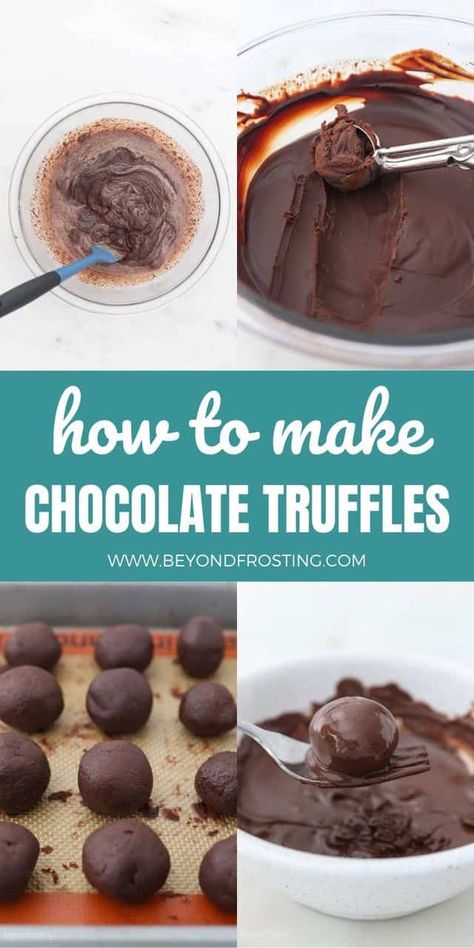 These decadent homemade Chocolate Truffles are an easy no-bake dessert that comes together with just 5 ingredients. They're rich and fudgy with your favorite toppings and a smooth chocolate coating to finish them off! #truffles #chocolatetruffles #trufflesrecipe #chocolatedesserts #chocolatecandies #candyrecipes #chocolaterecipes #homemadecandy Chocolate Truffle Candy, Homemade Chocolate Truffles Easy, Easy Chocolate Truffles 3 Ingredients, 2 Ingredient Chocolate Truffles, Chocolate Fudge Truffles, Chocolate Truffles With Condensed Milk, Truffles Recipe Easy No Bake, Chocolate Ganache Truffles Recipe, French Chocolate Truffles