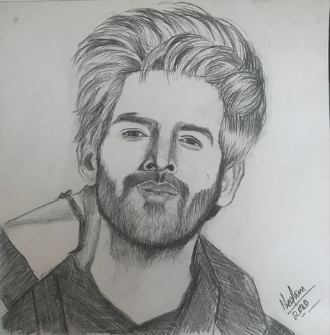 Kartik Aaryan, Pencil Sketch, Sketch, Pencil, Male Sketch, Art