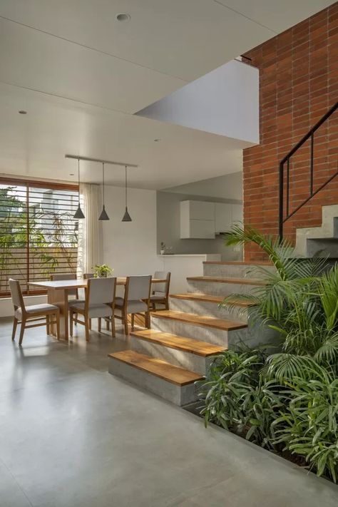 This House is Developed Around a Courtyard, a Core Space which Casts Multi-Level Interactions | Traanspace Interior Courtyard House, Interior Courtyard House Plans, Interior Courtyard, House Plans Mansion, Courtyard House Plans, Interior Design Your Home, Courtyard Design, Latest House Designs, Dream Life House