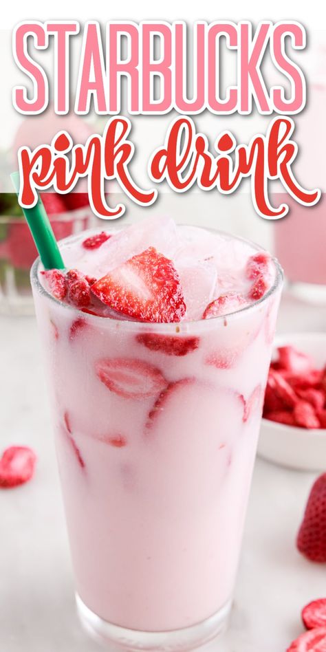 Pink Drink Copycat, Pink Drink Recipe, Tazo Passion Tea, Starbucks Pink Drink Recipe, Pink Drink Starbucks, Starbucks Pink Drink, Pink Drink Recipes, Strawberry Acai Refresher, Passion Tea