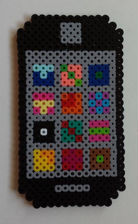 Week 2, Day 10, Phone Lock Screen, Perler Beads 365 Day Challenge. | Iron beads, Hama beads design, Perler beads designs Phone Perler Beads, Perler Bead Phone, Phone Lock Screen, 365 Day Challenge, Easy Perler Beads Ideas, Phone Lock, Fuse Bead Patterns, Beads Design, Hama Beads Design