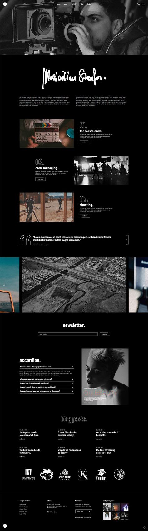 Director home page for Leitmotif, a platform that helps you find the right music for your video #Bold_Video #Portfolio_Website_Design_Inspiration #Latest_Web_Design_Trends #Photography_Website_Design Bold Video, Portfolio Website Design Inspiration, Latest Web Design Trends, Wordpress Theme Portfolio, Web Design Examples, Photography Website Design, Studio Website, Instagram Site, Modern Website Design