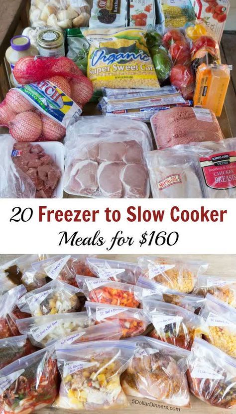 Slow Cooker Freezer Meals, Slow Cooker Meals, Meal Plan Grocery List, Freezable Meals, Freezer Meal Planning, Make Ahead Freezer Meals, Freezer Meal Prep, Monthly Meal Planning, Dump Meals