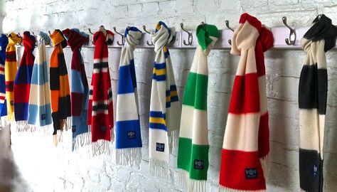 On this week’s pod we partnered with Savile... | Men in Blazers Sports Memorabilia Display, Soccer Bedroom, Christmas Hallway, Game Room Ideas, Scarf Aesthetic, Soccer Scarf, Scarf Display, Memorabilia Display, Chelsea Liverpool