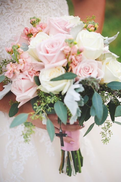 Muted Color Wedding, Light Pink Bridal Bouquet, Pink Rose Wedding Bouquet, Church Reception, Pastel Pink Weddings, Greenery Wedding Bouquet, Bridal Party Bouquets, Wedding Ambiance, Bouquet Photography