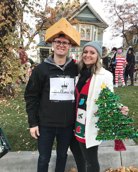 Couple’s costumes idea. Cheesy Hallmark Christmas movie Christmas Movie Theme Party Costumes, Christmas Movie Couples Costumes, Christmas Movie Outfit Ideas, Couples Christmas Costumes, Christmas Couples Costumes, Hallmark Christmas Outfits, Christmas Movie Dress Up Ideas, Christmas Movie Costume Ideas, Christmas Costumes Couples