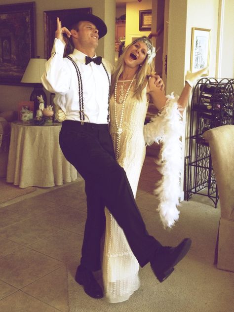 Great Gatsby Roaring 20's party costume 20s Party Outfit, Roaring 20s Party Outfit, Gatsby Party Outfit, Gatsby Outfit, Halloween Parejas, Gatsby Costume, 20s Party, Roaring 20s Party, Party Outfit Ideas