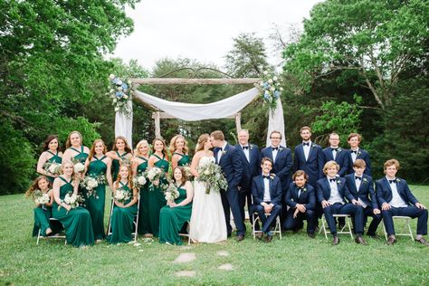 Velvet Emerald Dresses with Navy Suits Inspiration? | Weddings, Wedding Attire | Wedding Forums | WeddingWire Groomsmen In Navy, Navy Rustic Wedding, Suits Green, Navy Gold Wedding, Navy Suits, Tennessee Wedding Venues, Groomsmen Looks, Emerald Bridesmaid Dresses, Emerald Green Weddings