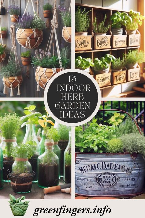 Are you eager to cultivate your own indoor herb garden but don’t have the luxury of a sunny windowsill? Here are 15 great ideas to get your creativity flowing. Garden Herb Wall, Herbs In Kitchen Ideas, Small Herb Garden Indoor, Outside Herb Garden Ideas, Herb Garden Inside Kitchen, Indoor Herb Pots, Herb Wall Garden, Kitchen Herbs Garden, Indoor Herbs Ideas