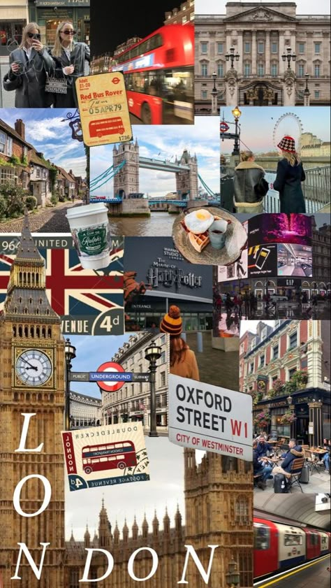 London Wallpaper, England Aesthetic, London Bucket List, London Vibes, London Dreams, Travel Collage, London Girl, London Aesthetic, London Baby