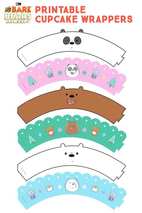 We Bare Bears Printable, We Bare Bears Party, Cute Party Decorations, Animated Shows, Watch Cartoon, Bear Cupcakes, Cartoon Network Shows, We Bare Bears Wallpapers, Paper Toys Template