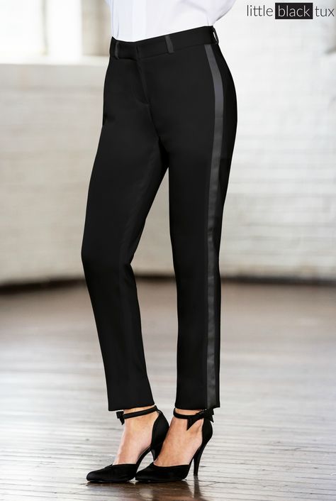 Women's Black Ultra Slim Tuxedo Pants / Ladytux. slim fit, belt loops, satin lapel, female tuxedo, suit tux. Tuxedo Pants Women, Womens Tuxedo Pants, Tuxedo Trousers Women Outfit, Tuxedo Pants For Women, Tuxedo Pants For Women Outfits, Female Tuxedo Suit, Women Tuxedo, Tuxedo Style Pantsuit For Semi-formal, Womens Tuxedo Outfit