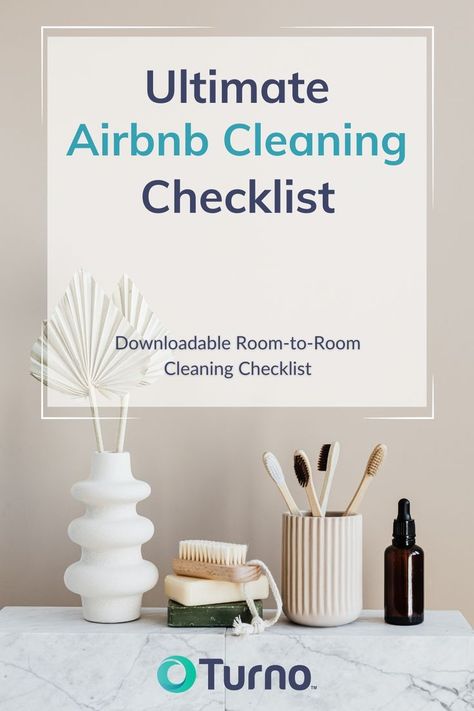 airbnb cleaning checklist by Turno Airbnb Cleaning Checklist, Airbnb Checklist, Vacation Rental Host, Cleaning Checklist Template, Cleaning Checklist Printable, Cleaning Guide, Cleaning Items, Checklist Template, Professional Cleaners