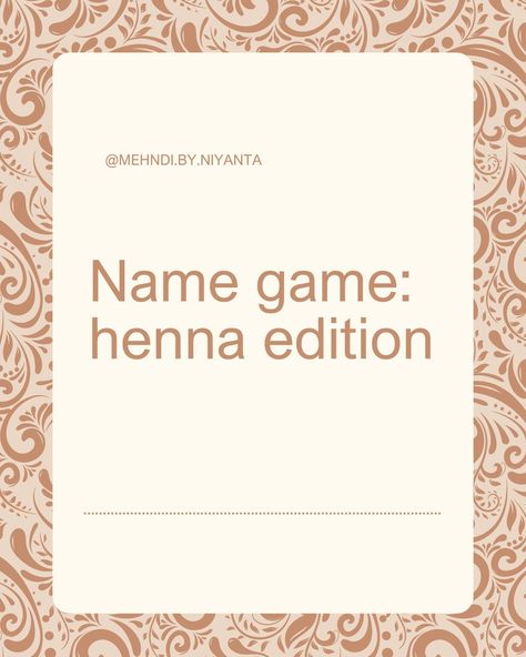 Different names, same stunning designs! 🌿✨ Did you know there are various spellings of the traditional name for henna? I use mehndi but I've seen mehandi, mendhi, mendi, heena, and mehendi. Which one do you use? #mehndimagic #londonmehndiartist #londonmehndi #bridalmehndiartist #henna #heena #mehandi #mendi #mendhi #mehendi #hennaartistry #hennadesigns Mehndi Page Name Ideas, Traditional Names, Name Games, Mehndi Artist, Henna Artist, Bridal Henna, Henna Designs, Henna, Did You Know