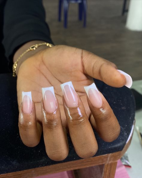 French tips would forever be the pinnacle of the class and the clean girl aesthetic 😌 Drop a 🤍 if you agree #nailsnailsnails#nailart#frenchtipnails#explorepage Short Square French Tip, Square French Tip, Square French, Clean Girl Aesthetic, French Tips, The Class, Clean Girl, Nail Art, Square