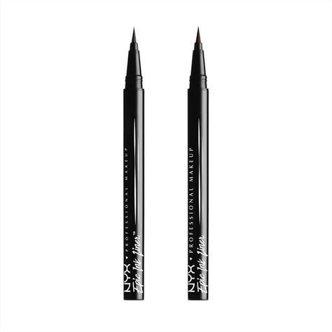 NYX PROFESSIONAL MAKEUP Epic Ink Liner, Waterproof Liquid Eyeliner - Black (Pack Of 2), Vegan Formula Nyx Liquid Eyeliner, Epic Ink Liner, Cat Eye Look, Eye Palettes, Modern Packaging, Waterproof Liquid Eyeliner, Cruelty Free Cosmetics, Eyeshadow Primer, Eye Look