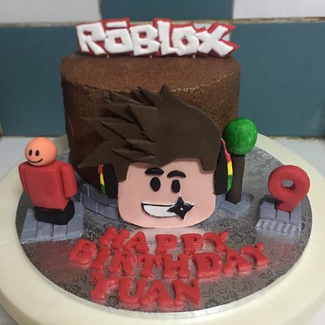 This is a Chocolate Cake with chocolate Buttercream. Designs was made of Fondant. Roblox Birthday Cake, Buttercream Designs, Roblox Party, Roblox Cake, Birthday Cake Chocolate, Chocolate Buttercream, Milk Cans, Cake Chocolate, 6th Birthday