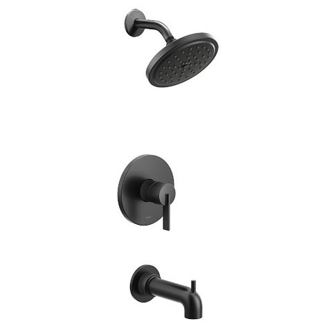 Cia Matte black M-CORE 2 series tub/shower -- UT2263EPBL -- Moen Moen Cia, Black Faucets, Smart Faucet, Shower Tub Combination, Shower Rods, Tub And Shower, Tub Spout, Tub Shower, Bath Faucet