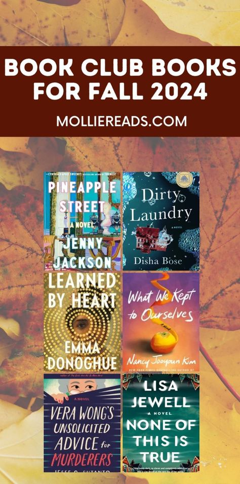 Discover the ultimate fall books for your book club list! Our 2024 list of best fall books features cozy autumn books and page turners perfect for women’s book club. Explore book club recommendations, book club ideas, and book club suggestions for an engaging read! Book Club Printables, Books For Fall, Book Club Ideas, Book Club Snacks, Book Club Suggestions, Autumn Books, 2024 List, Book Club List, Book Club Recommendations