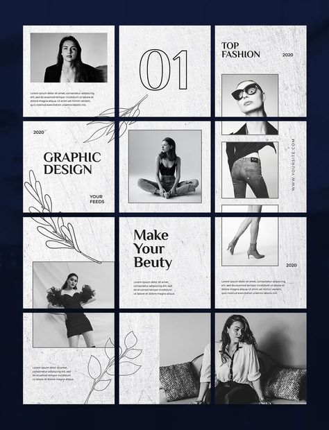 Instagram Grid Ideas Fashion, Instagram Template Design Ideas, Instagram Puzzle Design, Instagram Feed Fashion, Instagram Grid Template, Fashion Instagram Feed, Template Design Ideas, Instagram Feed Theme Layout, Instagram Feed Template