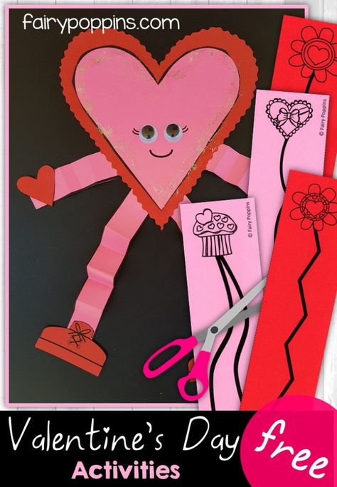 Fairy Poppins - Page 13 of 17 - Early Learning Resources Valentines Robots, Preschool Valentine Crafts, Robot Craft, Heart Craft, February Crafts, Valentine's Day Crafts For Kids, Preschool Valentines, Valentine Activities, Valentine Crafts For Kids