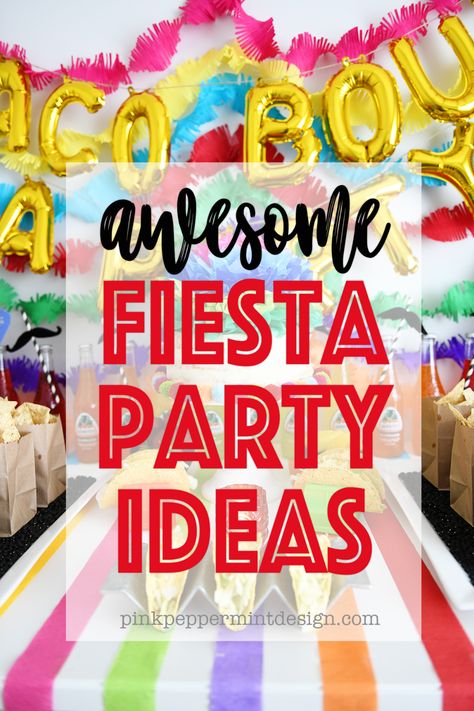 Awesome fiesta party ideas Taco Party Ideas, Taco Party Decorations, Fiesta Party Ideas, Fiesta Party Food, Mexican Fiesta Party Decorations, Taco Bout A Party, Fiesta Party Favors, Fiesta Table, Fiesta Cake