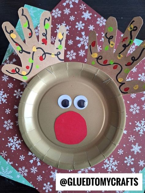 Glued to My Crafts Reindeer Crafts Preschool, Paper Plate Reindeer, Paperplate Christmas Crafts, Christmas Crafts For School, Raindeer Crafts, Christmas Kid Crafts, Preschool Crafts Activities, Christmas Reef, Abc Preschool