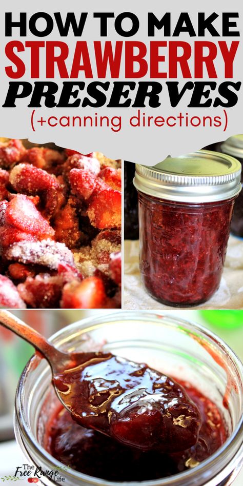 Preserve Strawberries, Dehydrated Strawberries, Canning Jam Recipes, Canned Strawberries, Strawberry Jam Recipe, Jam Recipes Homemade, Canning Jam, Canning Food Preservation, Canned Food Storage