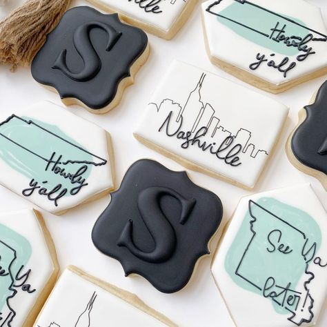 Nashville Cookies Decorated, Nashville Cookies, Monogram Cookies, Cookie Bouquet, Sweet Ideas, Decorating Cookies, Nashville Trip, Cookie Inspiration, See Ya